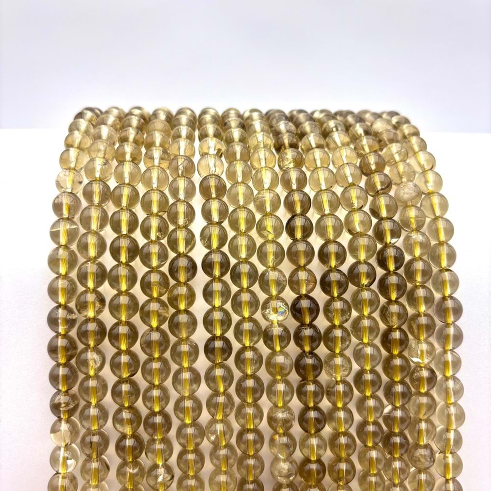 Doğal Taş Limon Kuvars 8 mm 1 Dizi