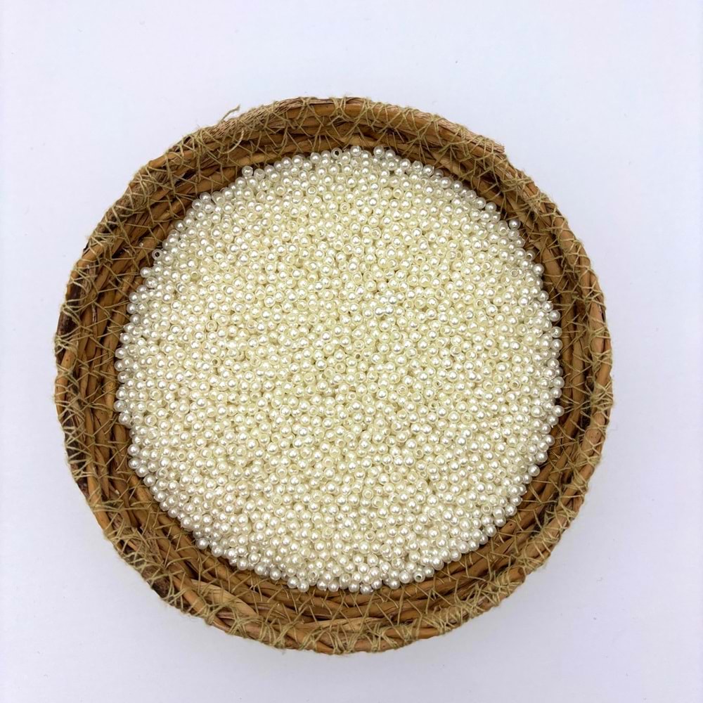 2 mm Plastik İnci Krem 100 Gr