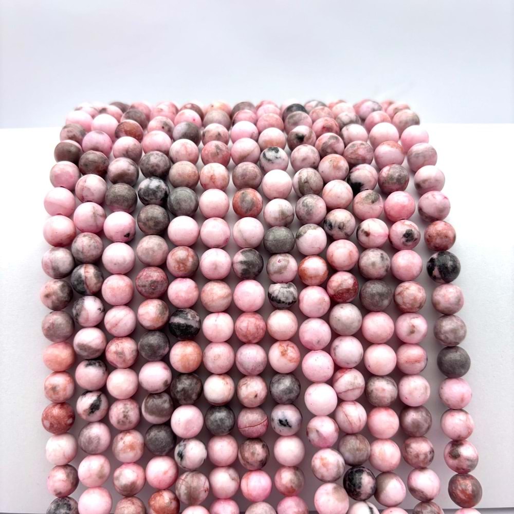 Doğal Taş Pembe Opal 8 mm 1 Dizi