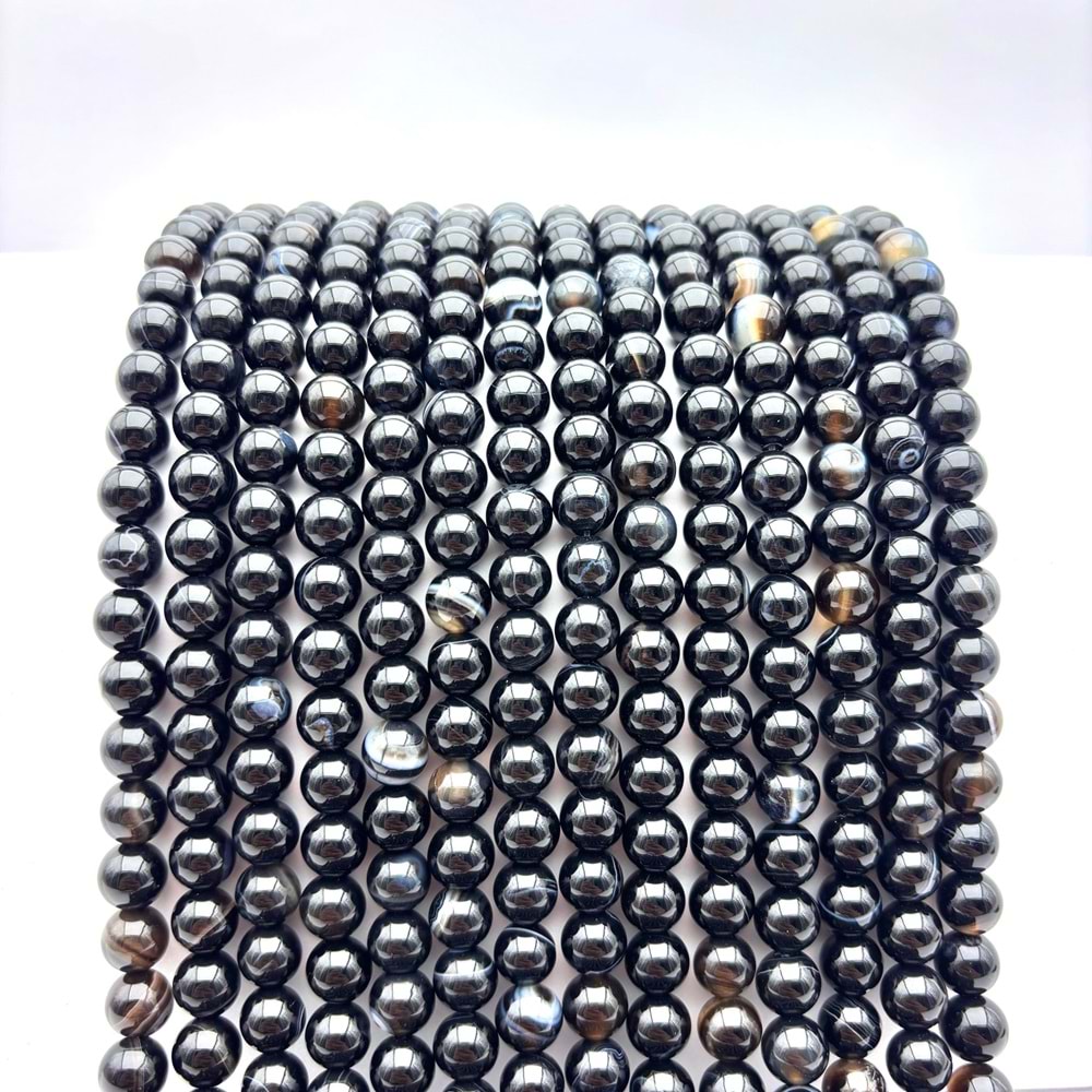 Doğal Taş Akik 8 mm 1 Dizi