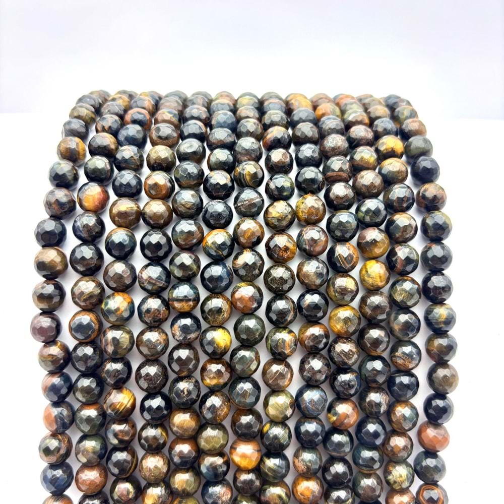 Doğal Taş Kaplan Gözü 8 mm 1 Dizi