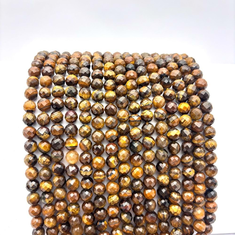 Doğal Taş Kaplan Gözü 8 mm 1 Dizi