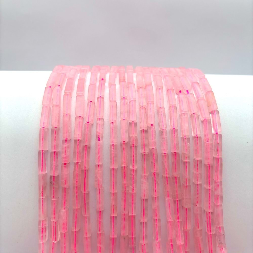 Doğal Taş Boru Kesim Pembe Kuvars 1 Dizi