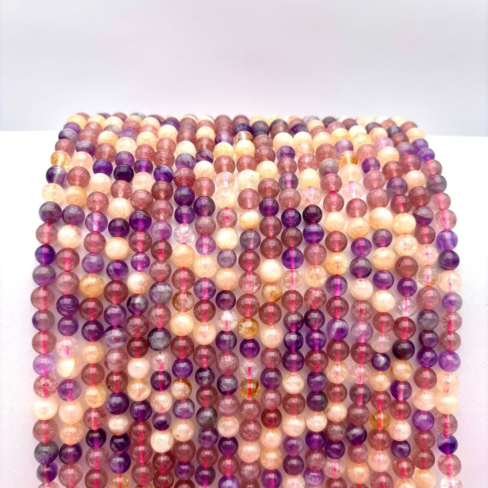 Doğal Taş Mix Ametist 6 mm 1 Dizi