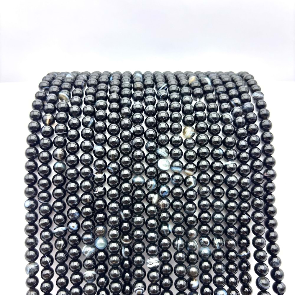 Doğal Taş Akik 6 mm 1 Dizi