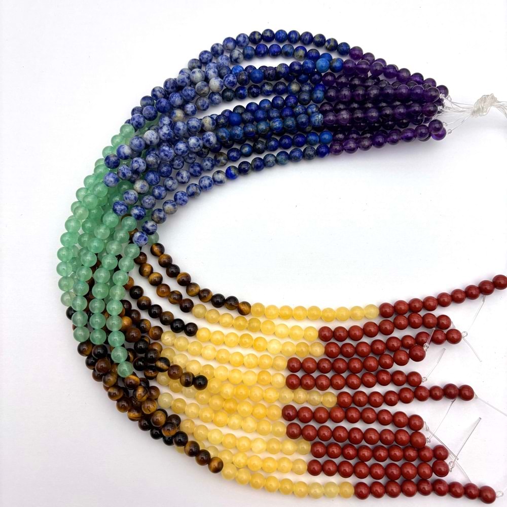 Doğal Taş Çakra 6 mm 1 Dizi