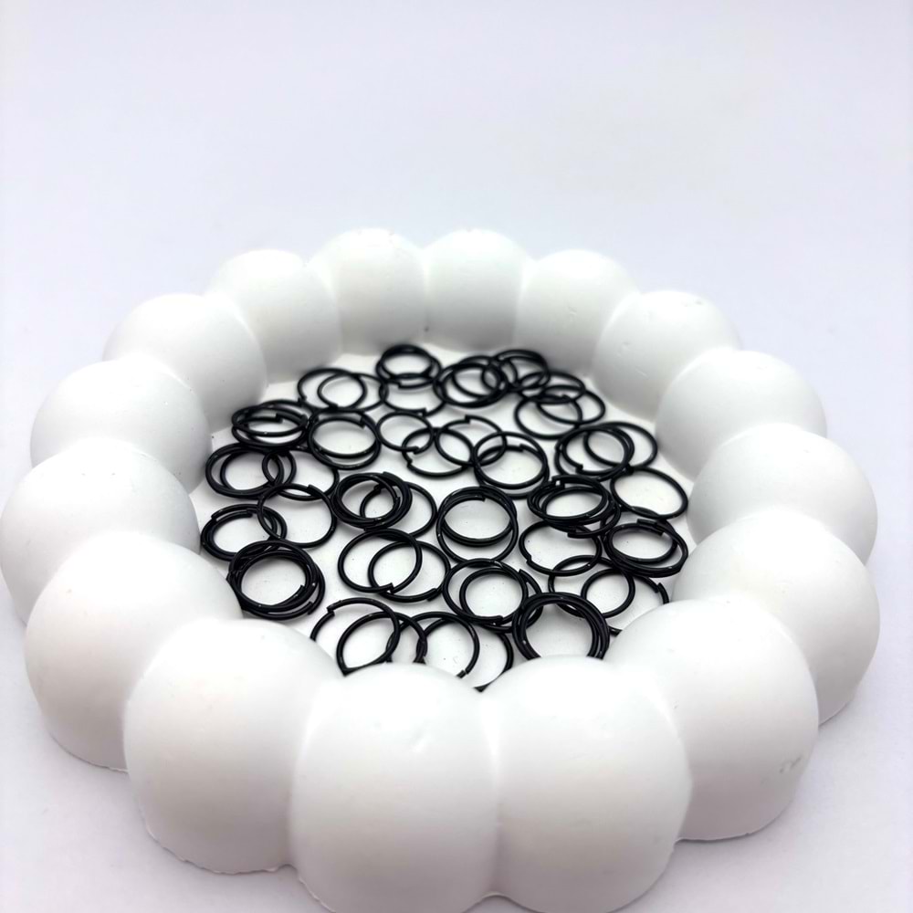 Kaplama Metal Halka Siyah 12 mm 1 Paket 10 Gr