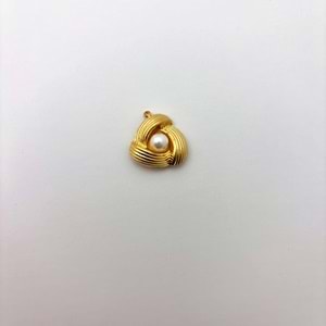 Gold Çelik İncili Burgu Kalp Takı Ucu 18 mm-1 Adet