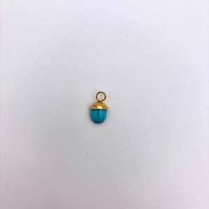 Gold Turkuaz Taşlı Meşe Palamudu Model 6 mm 1 Adet