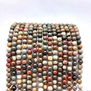 Doğal Taş Picasso Jasper 8 mm 1 Dizi