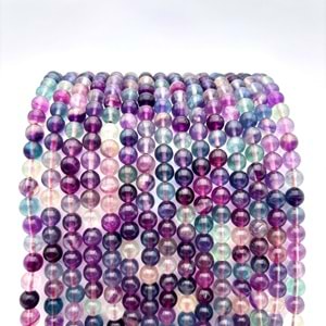 Doğal Taş Rainbow Florit 8 mm 1 Dizi