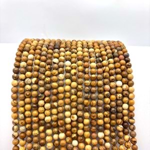 Doğal Taş Odun Jasper 6 mm 1 Dizi