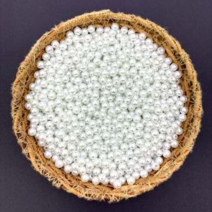 6 mm Plastik İnci Beyaz 500 Gr