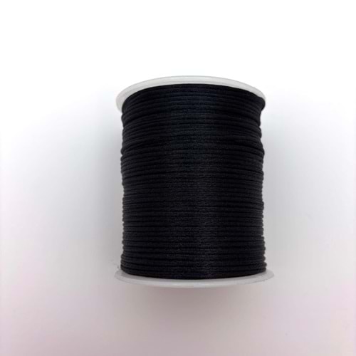 Floş İp Siyah 2 mm Bobin 100 M-1 Adet
