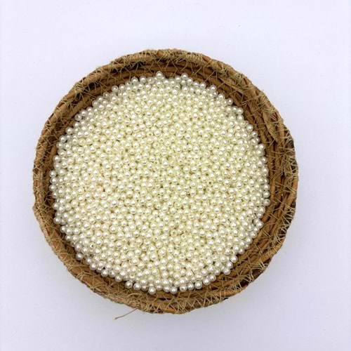 4 mm Plastik İnci Krem 100 Gr