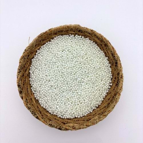 2 mm Plastik İnci Beyaz 100 Gr