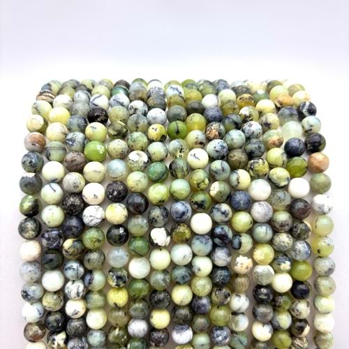 Doğal Taş Yeşil Opal 8 mm 1 Dizi