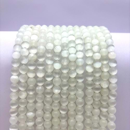 Doğal Taş Selenit 8 mm 1 Dizi