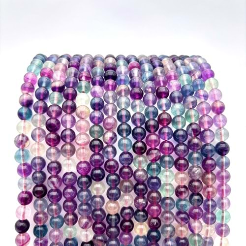 Doğal Taş Rainbow Florit 8 mm 1 Dizi