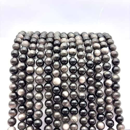 Doğal Taş Obsidyen 10 mm 1 Dizi