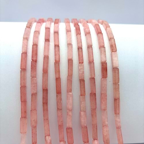 Doğal Taş Boru Kesim Pembe Kuvars 1 Dizi