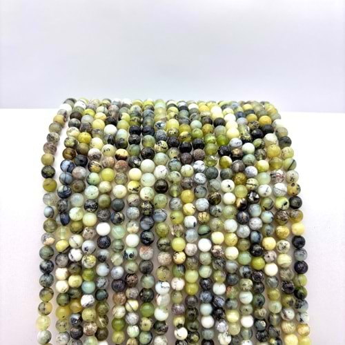 Doğal Taş Yeşil Opal 6 mm 1 Dizi