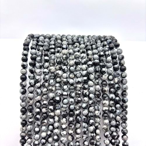 Doğal Taş Obsidyen 6 mm 1 Dizi