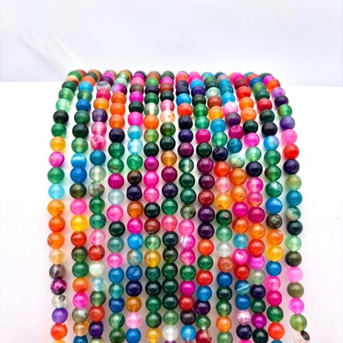 Doğal Taş Akik 6 mm 1 Dizi