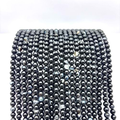 Doğal Taş Akik 6 mm 1 Dizi