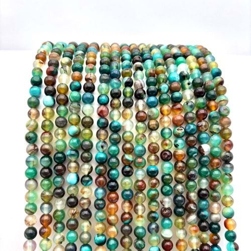 Doğal Taş Akik 6 mm 1 Dizi