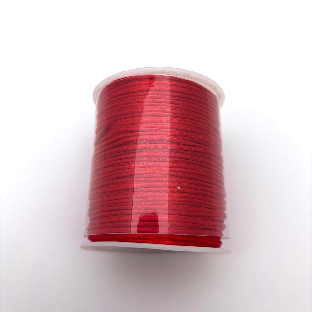 Floş İp Kırmızı 2 mm Bobin 100 M-1 Adet