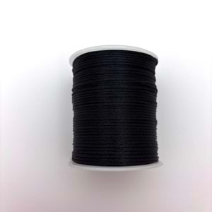 Floş İp Siyah 2 mm Bobin 100 M-1 Adet