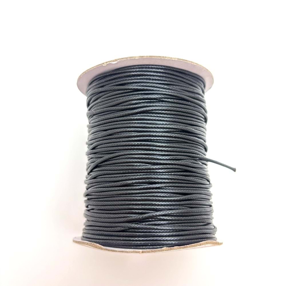 Deri İp Siyah 1.5 mm Bobin 100 M-1 Adet