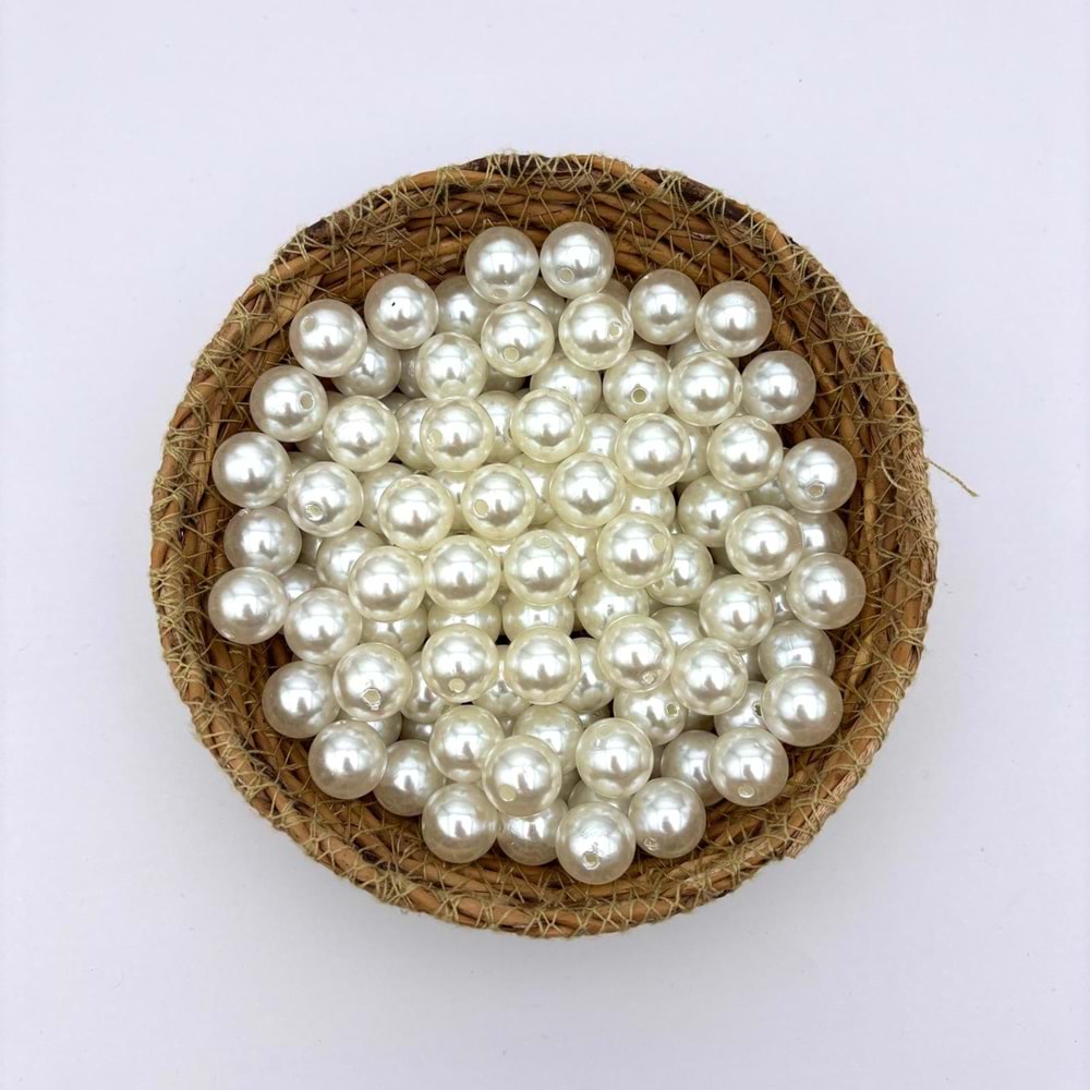 14 mm Plastik İnci Krem 100 Gr