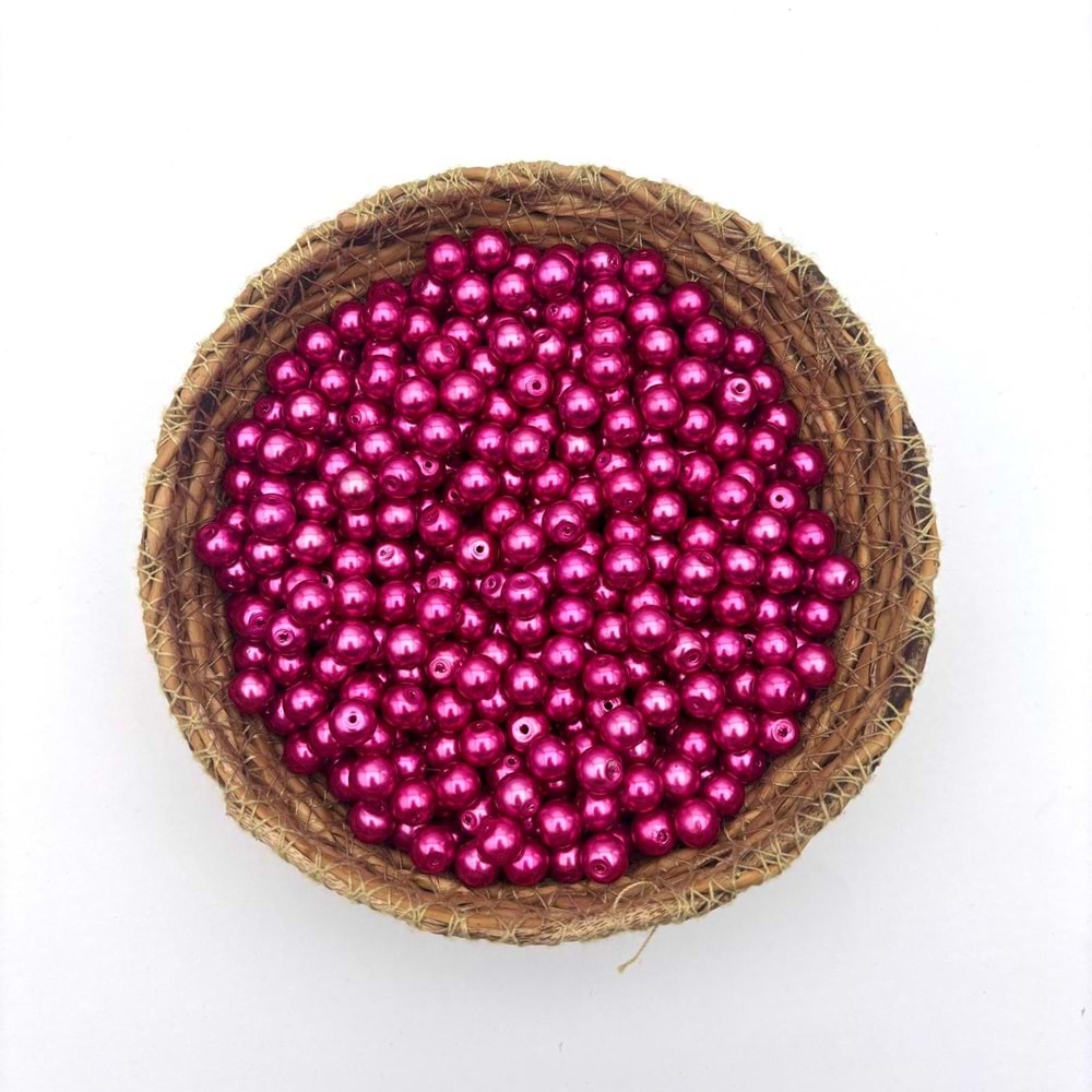 8 mm Cam İnci Pembe 100 Gr