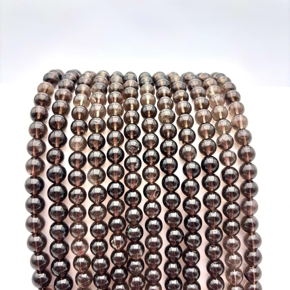 Doğal Taş Dumanlı Kuvars 8 mm 1 Dizi