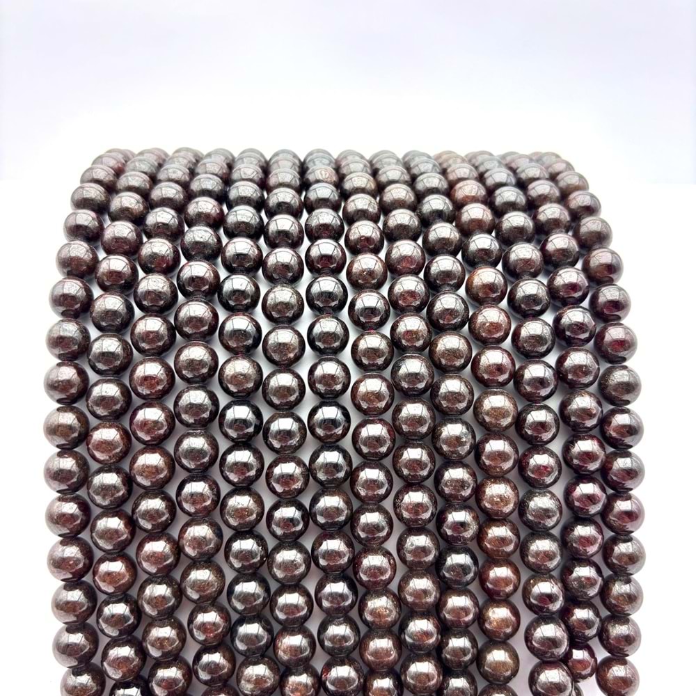 Doğal Taş Lal(Granat) 8 mm 1 Dizi