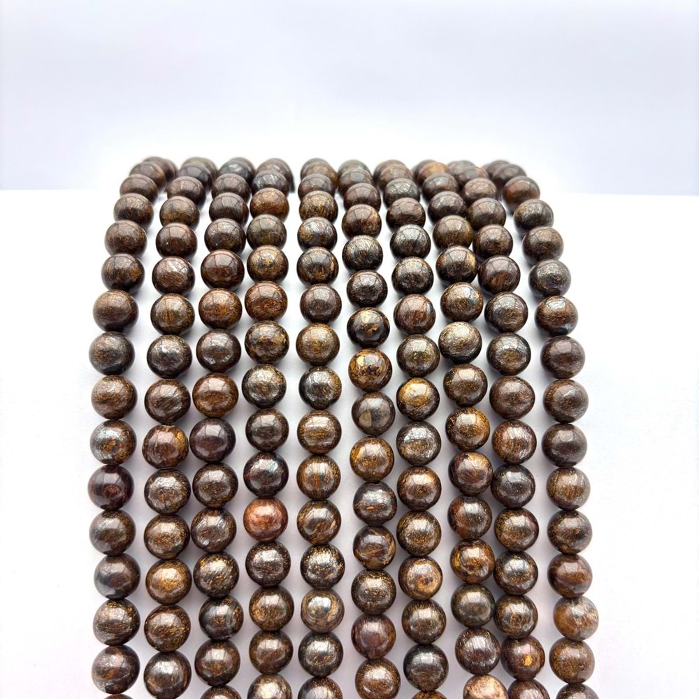 Doğal Taş Bronzit 8 mm 1 Dizi