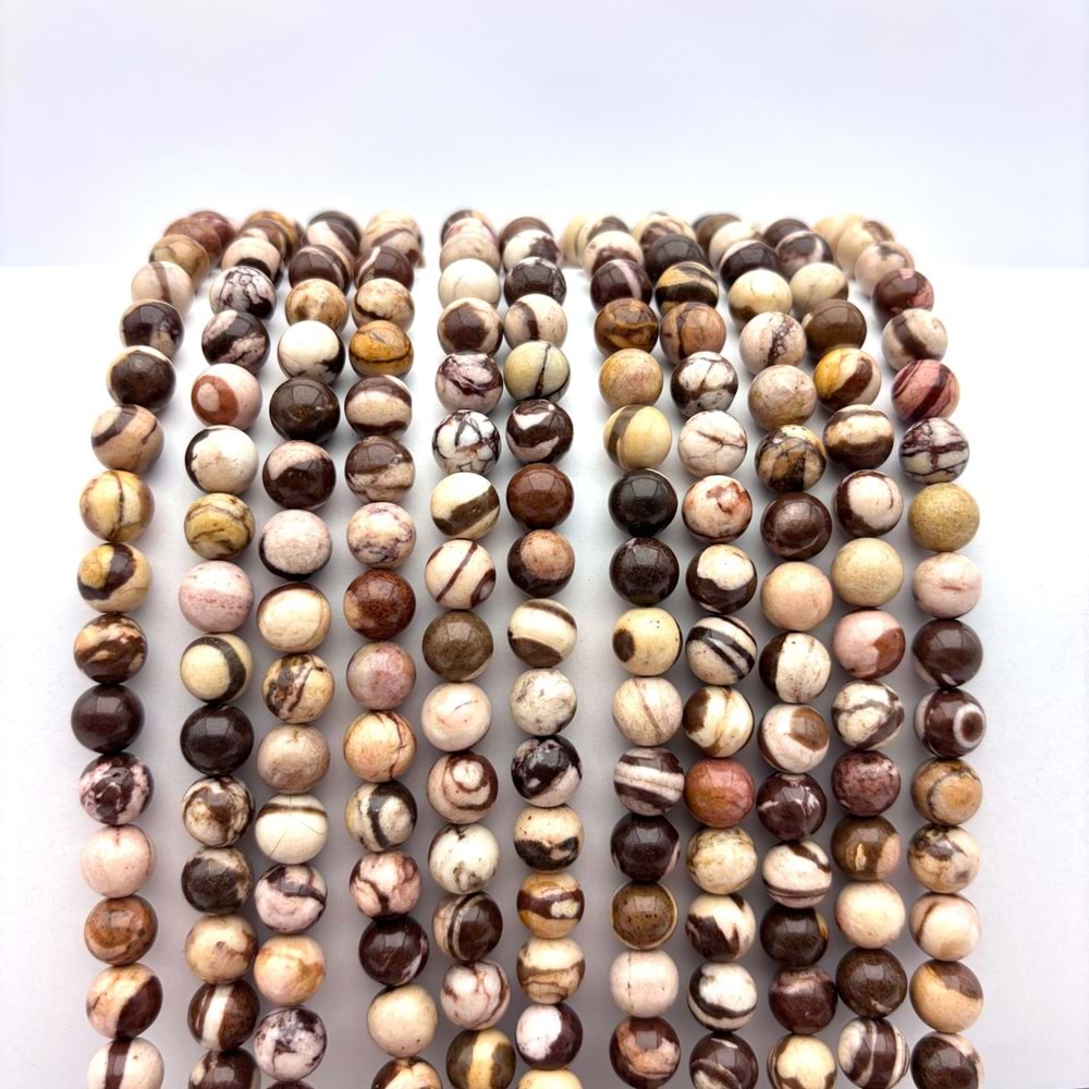 Doğal Taş Jasper 8 mm 1 Dizi