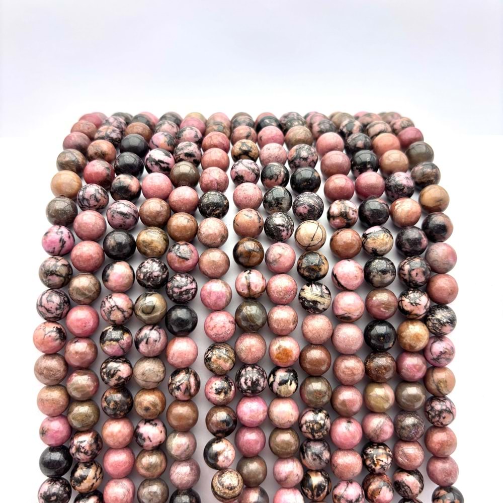 Doğal Taş Rodanit 8 mm 1 Dizi