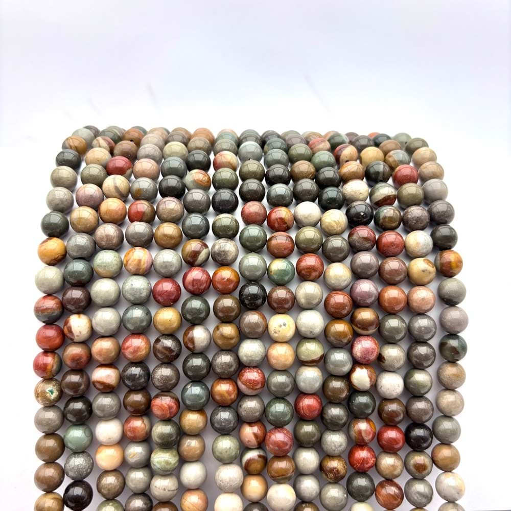 Doğal Taş Picasso Jasper 8 mm 1 Dizi