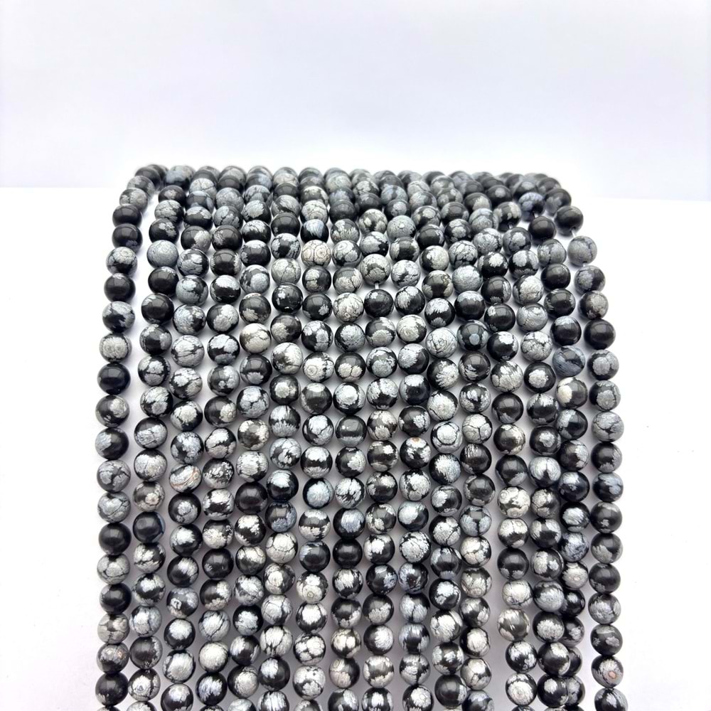 Doğal Taş Obsidyen 6 mm 1 Dizi