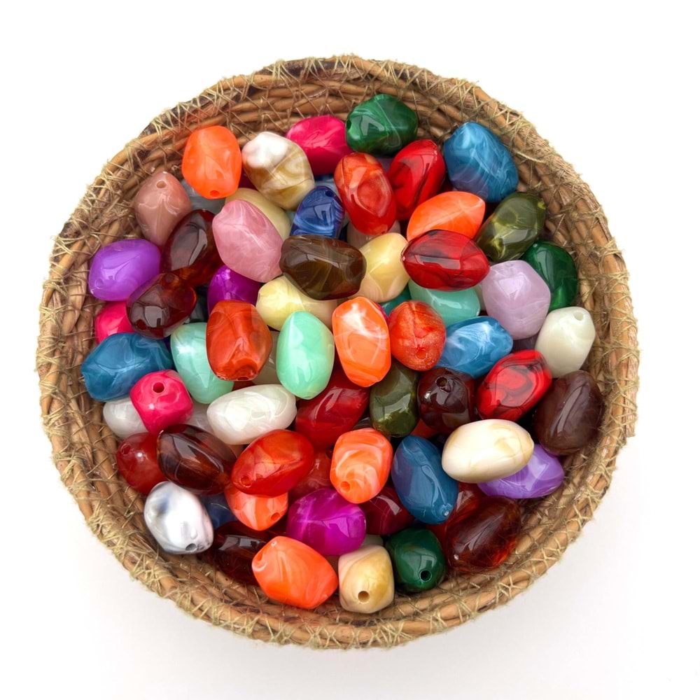 Akrilik Şekilli Boncuk 15x19 mm 50 Gr